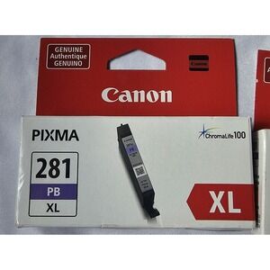 New 2 Boxes Canon Pixma CLI-281 XL PB High Yield Ink Photo Blue 8.3ml